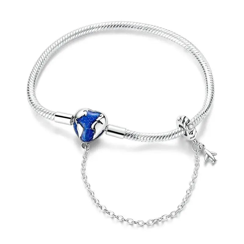 Bracelet cœur zircon argent
