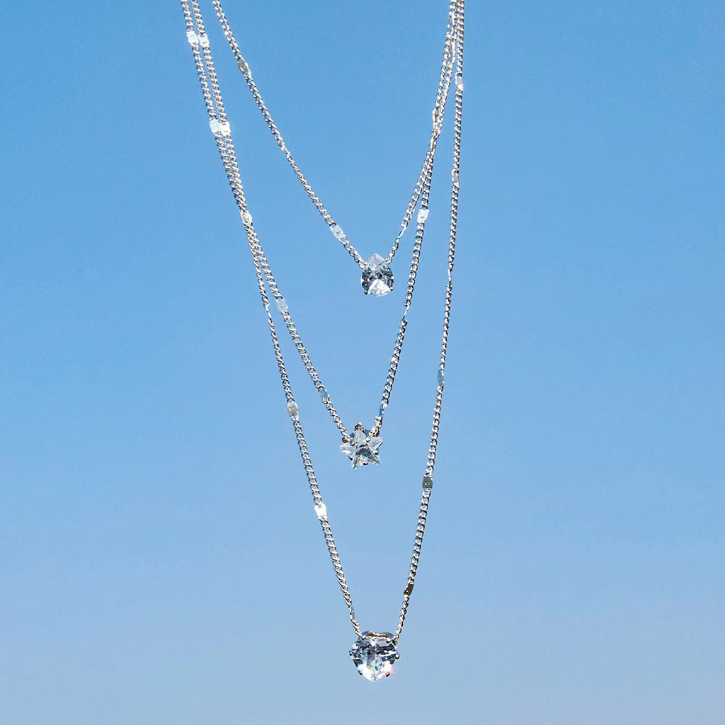 Collier multicouche zircon