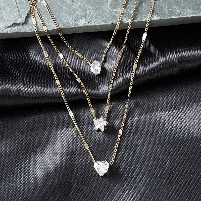 Collier multicouche zircon