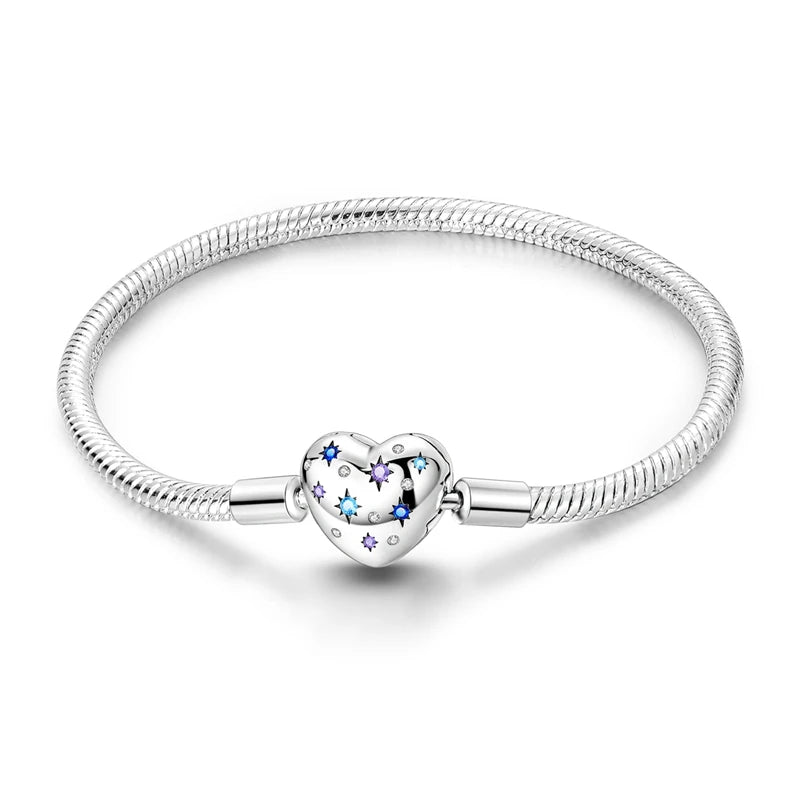 Bracelet cœur zircon argent