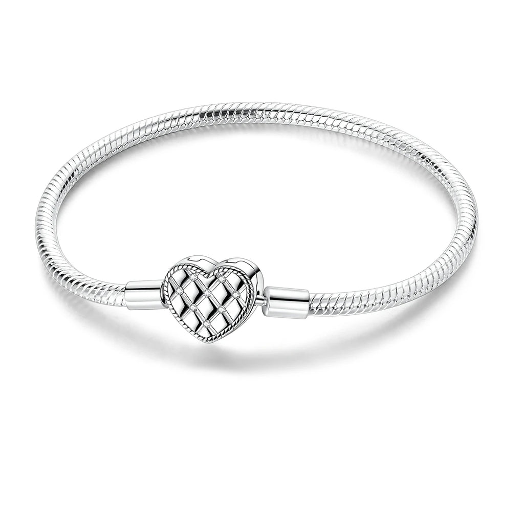 Bracelet cœur zircon argent