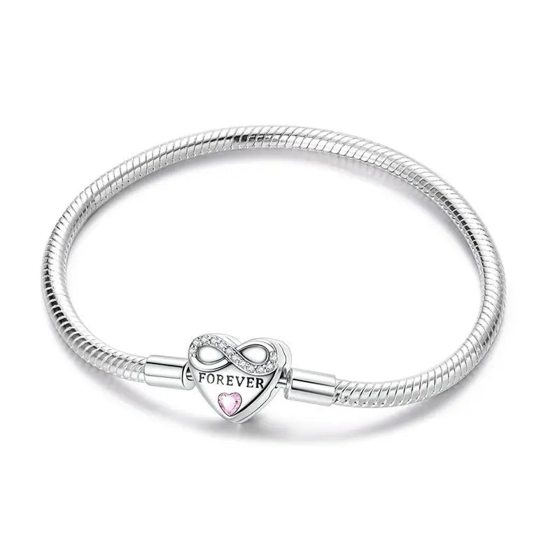 Bracelet cœur zircon argent
