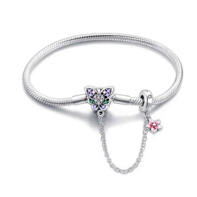 Bracelet cœur zircon argent