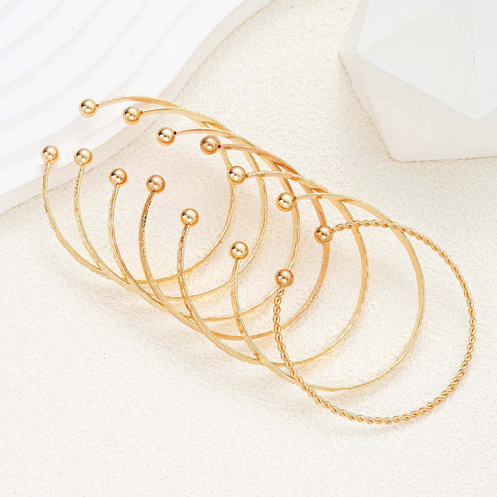 Set bracelets punk doré