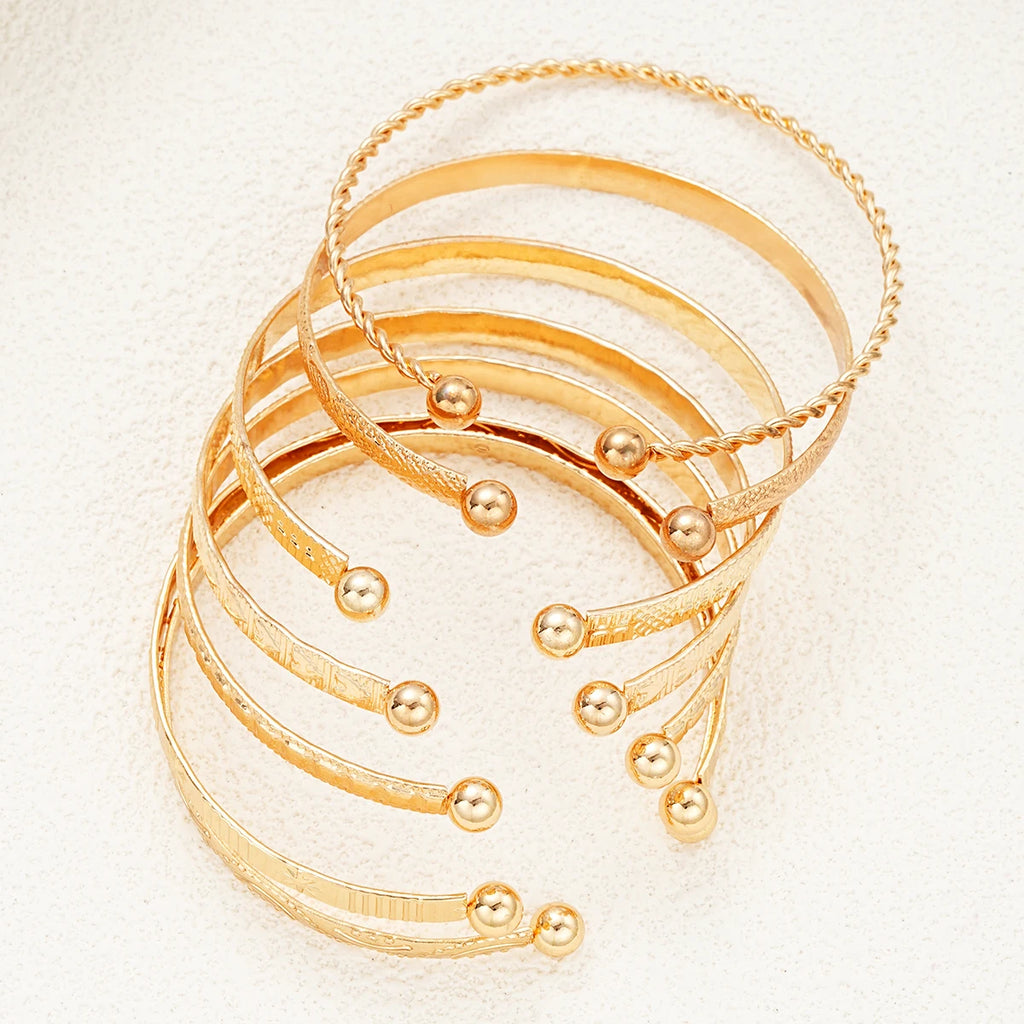 Set bracelets punk doré