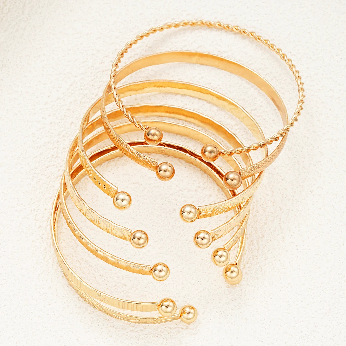 Set bracelets punk doré