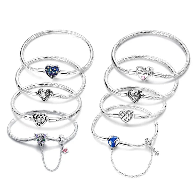 Bracelet cœur zircon argent