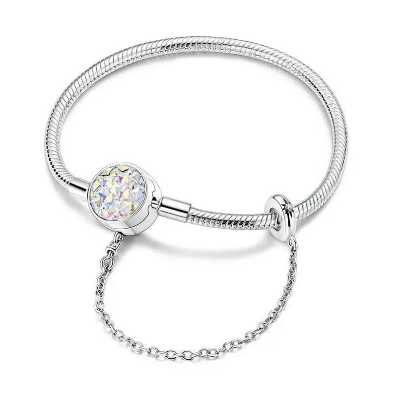 Bracelet cœur zircon argent
