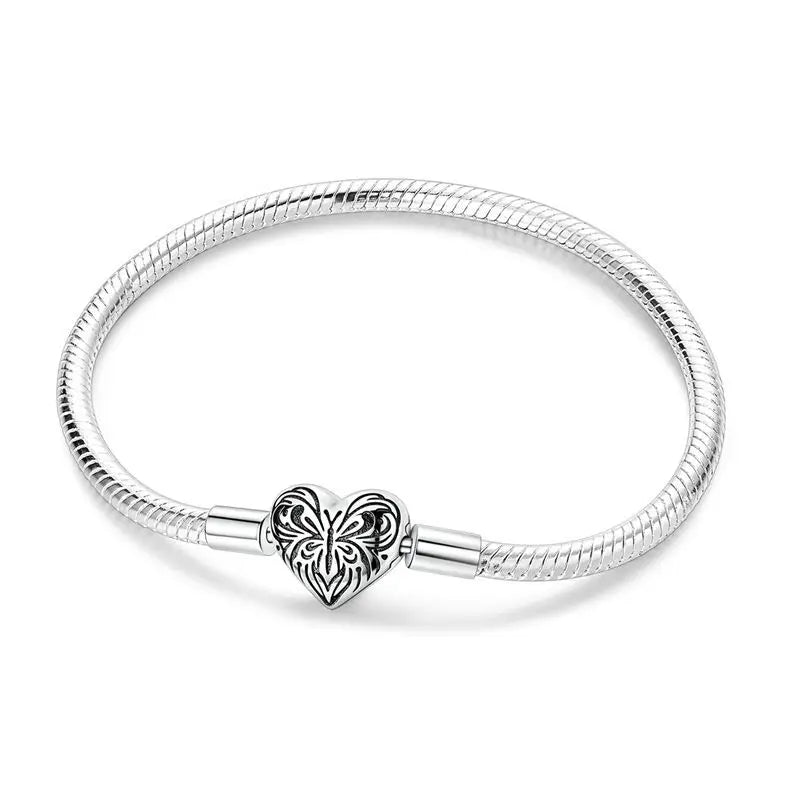Bracelet cœur zircon argent