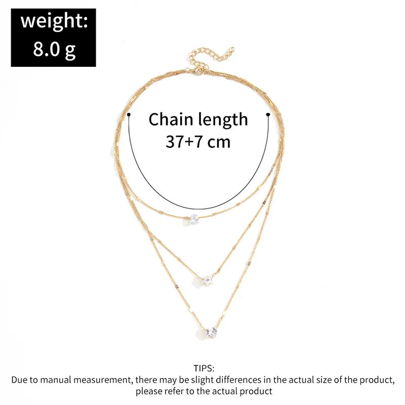 Collier multicouche zircon