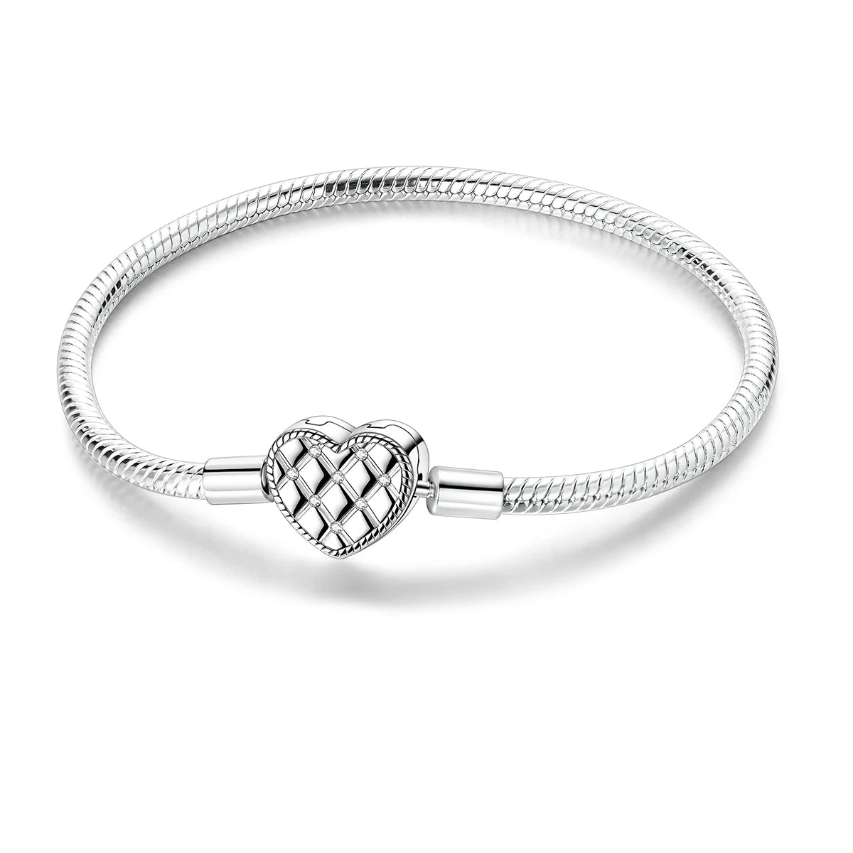 Bracelet cœur zircon argent
