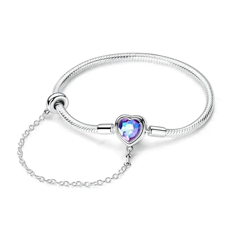 Bracelet cœur zircon argent
