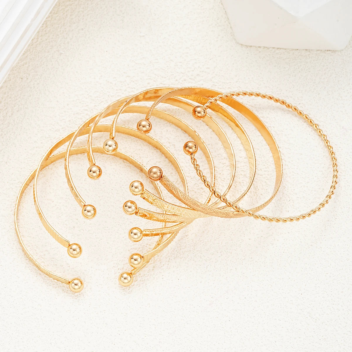 Set bracelets punk doré