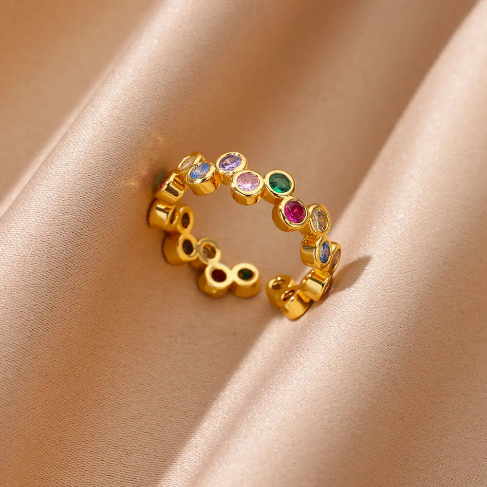 Bague cœur zircon doré