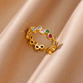 Bague cœur zircon doré