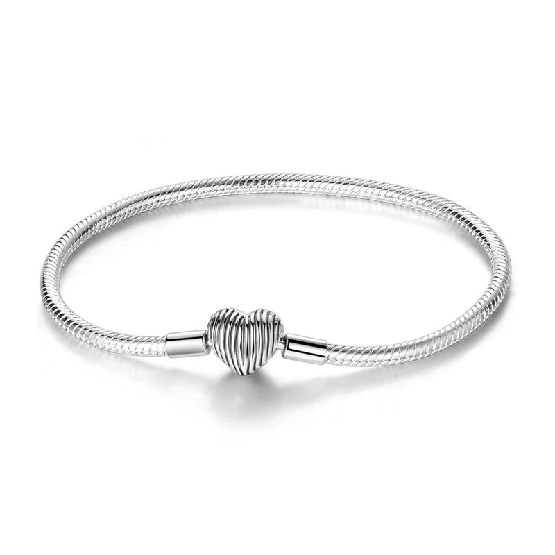 Bracelet cœur zircon argent