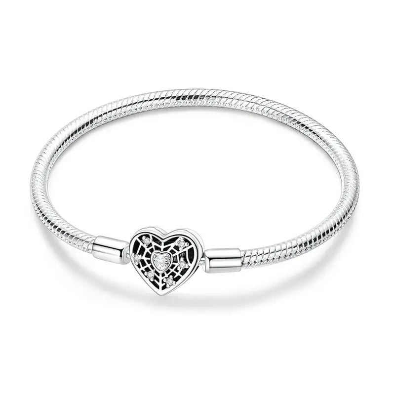 Bracelet cœur zircon argent