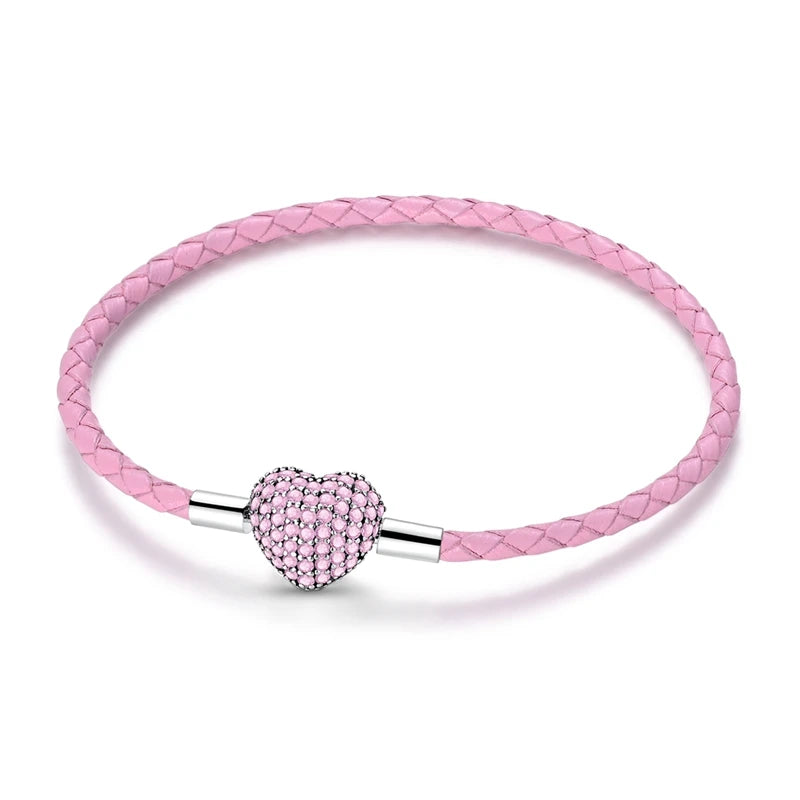 Bracelet cœur zircon argent