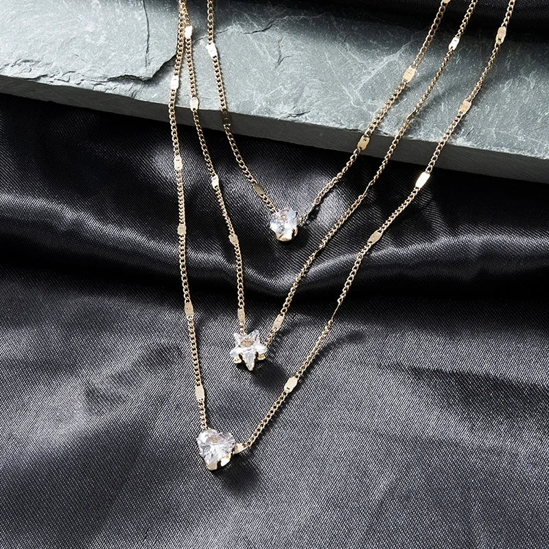 Collier multicouche zircon